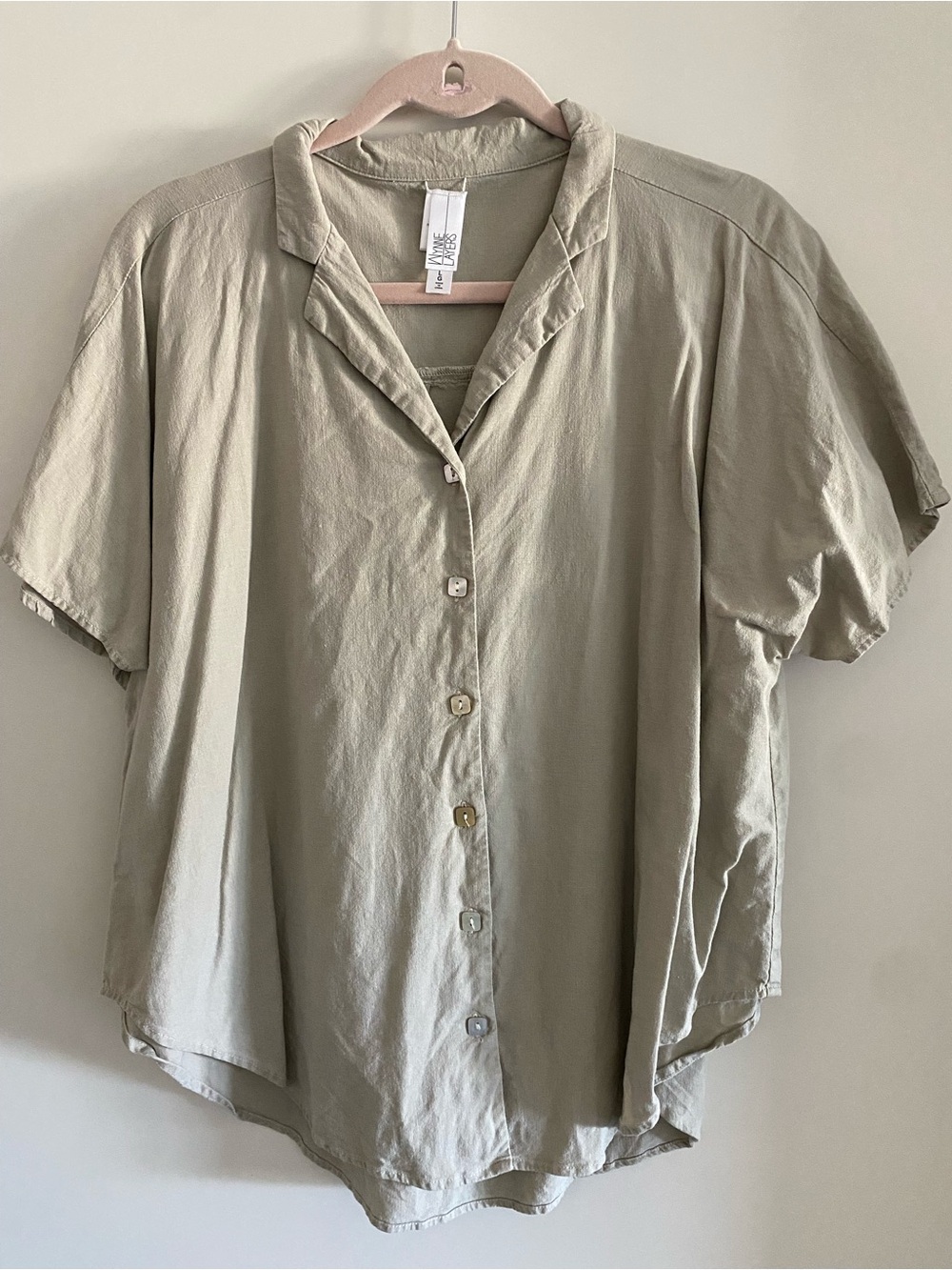 Marla Wynne Short Sleeve Button Front Top